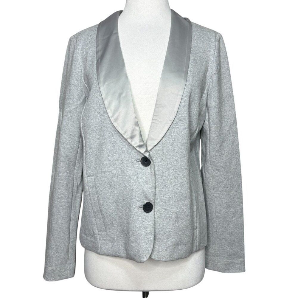 Gap Cotton Blazer Jacket Satin Trim Size Medium
